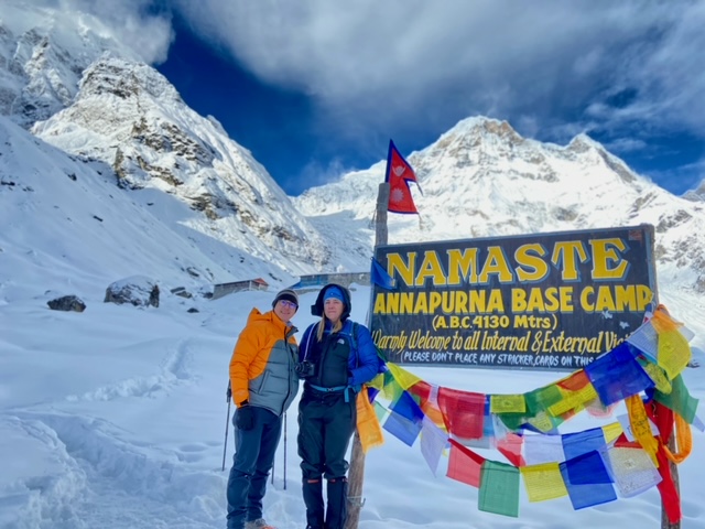 Crew and Brenda Wolff Annapurna Base camp - Elite Feet climbs mountains